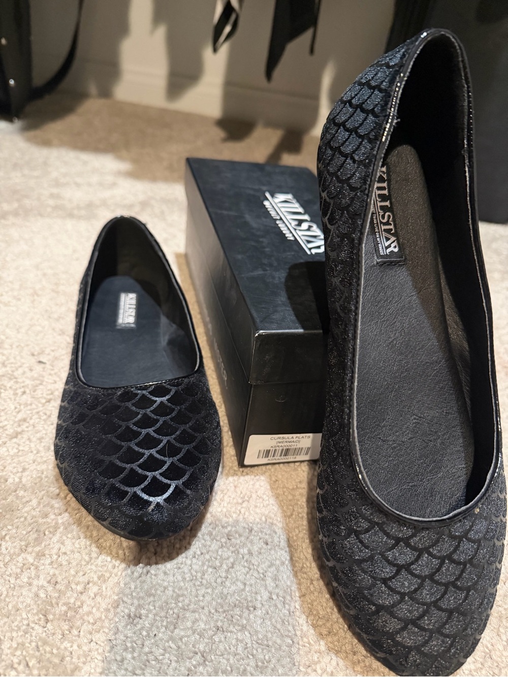 Killstar Black Scaled Mermaid Ballet Flats - Picture 3 of 4